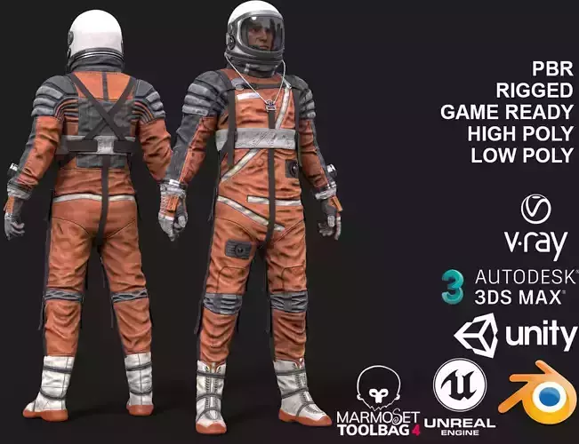 CS04 Space Suit LITE VERSION 2 Low-poly 3D model