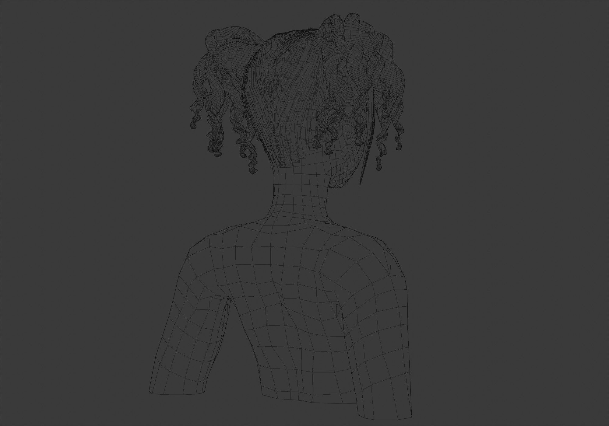 Curly Female Hairstyle V23693  3D model_8