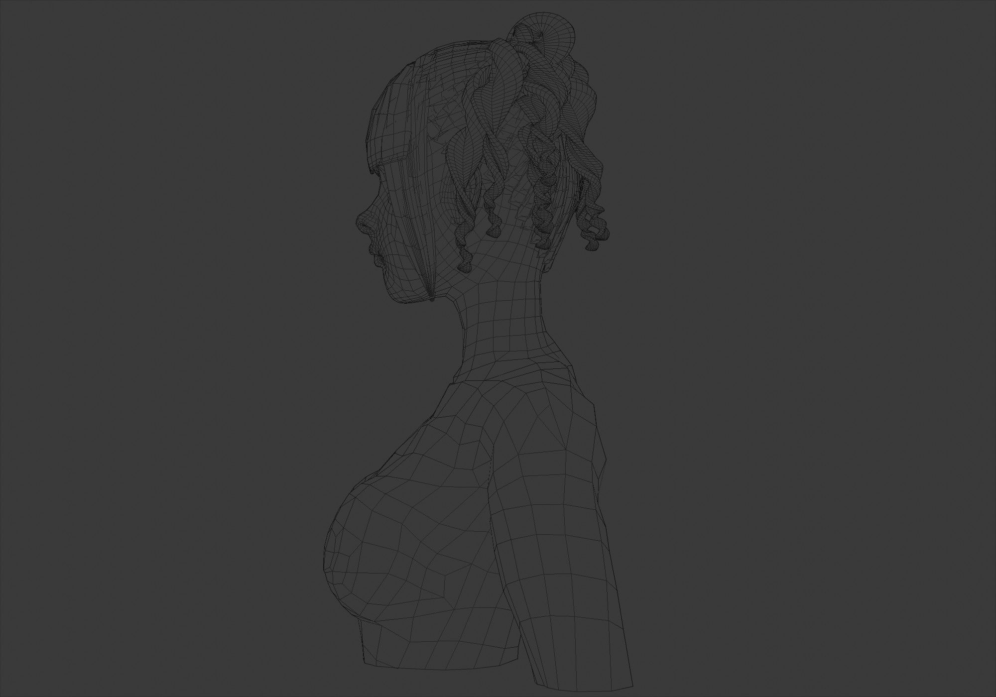 Curly Female Hairstyle V23693  3D model_7