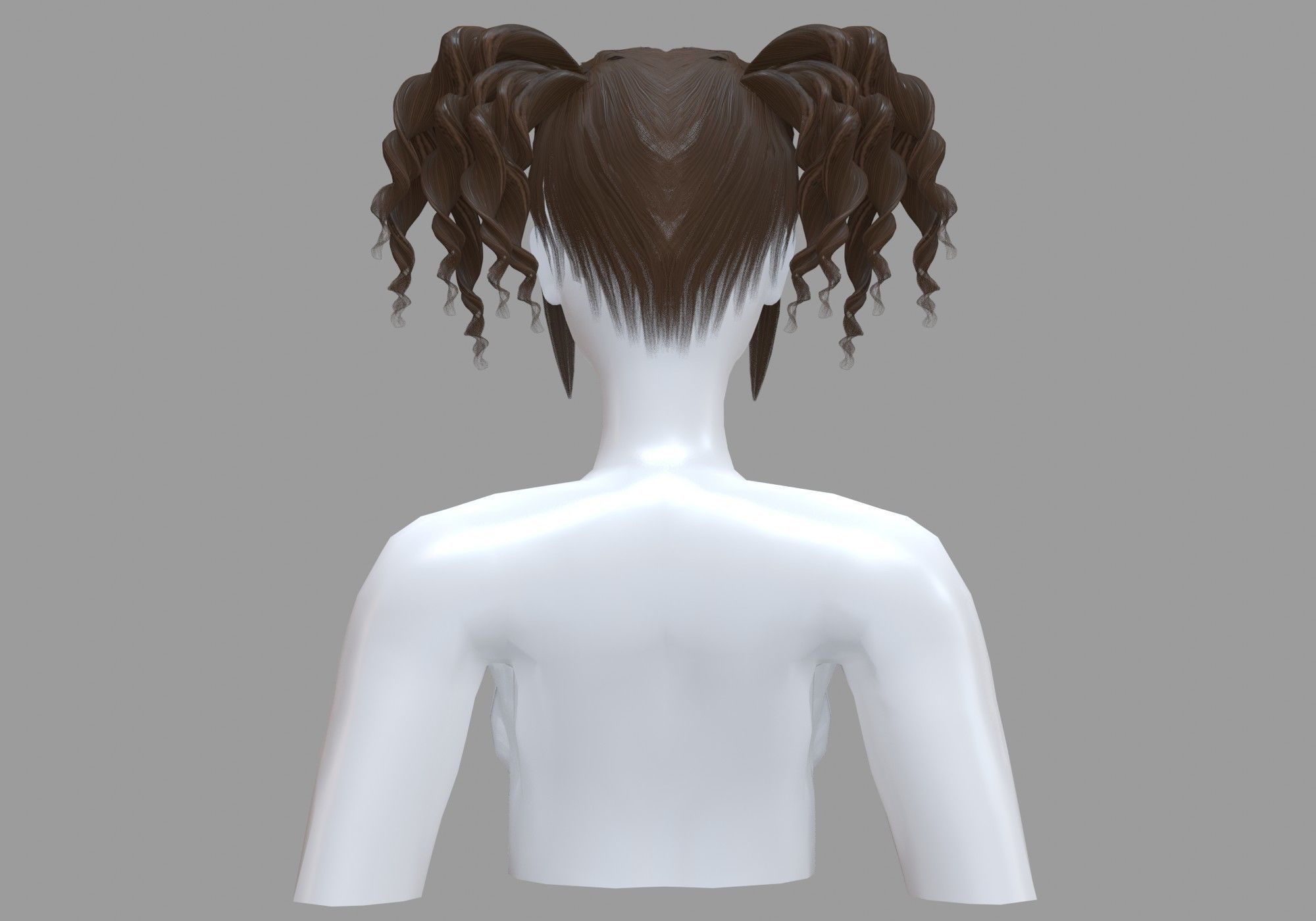 Curly Female Hairstyle V23693  3D model_4