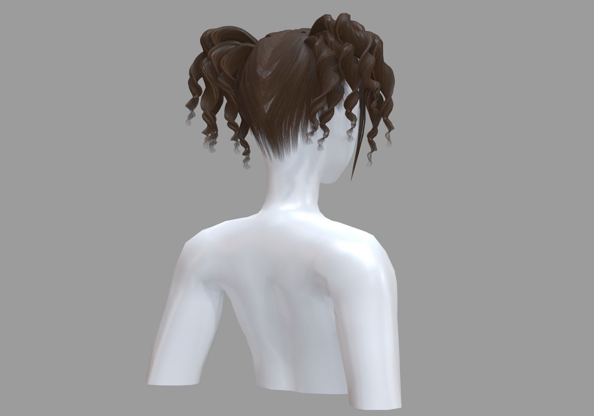 Curly Female Hairstyle V23693  3D model_3