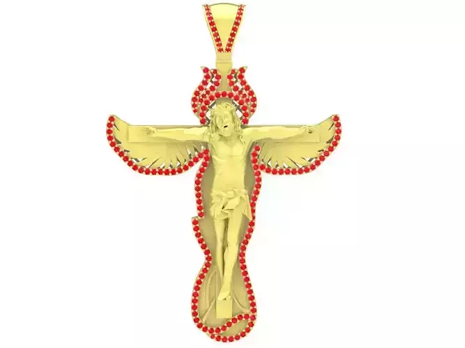 diamond jesus cross pendant 3906
