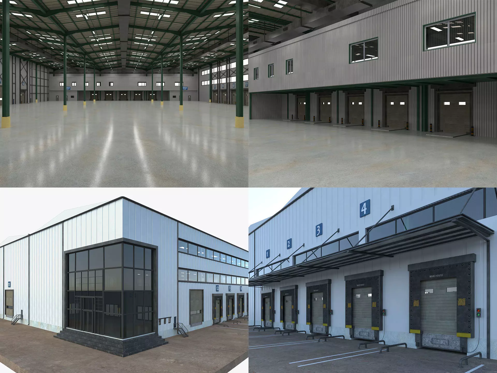 Warehouse Logistic 6 interior and exterior 3D model_0
