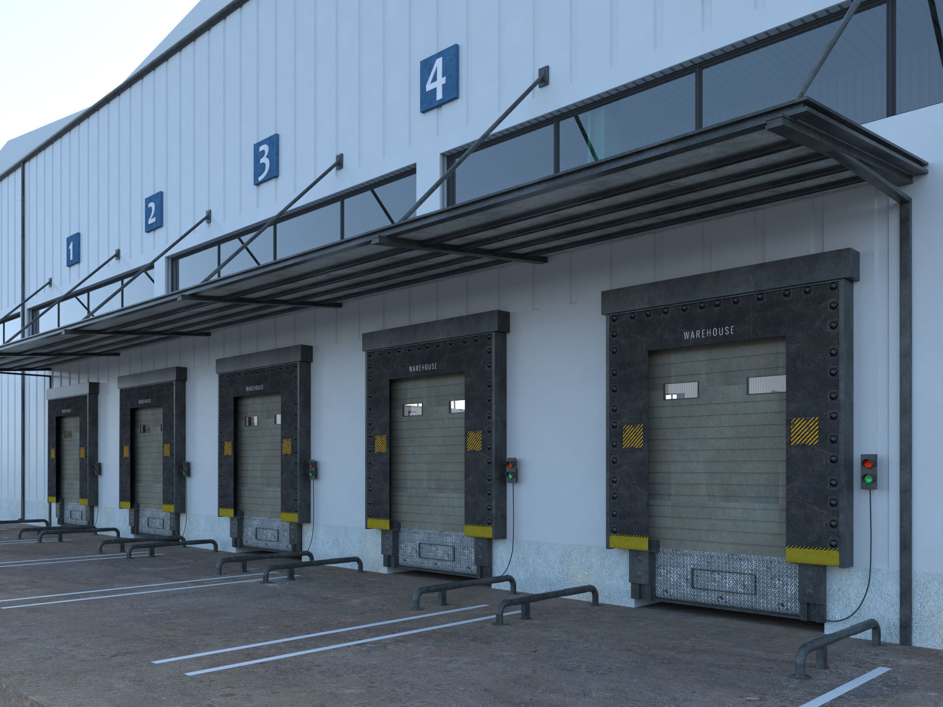 Warehouse Logistic 6 interior and exterior 3D model_4