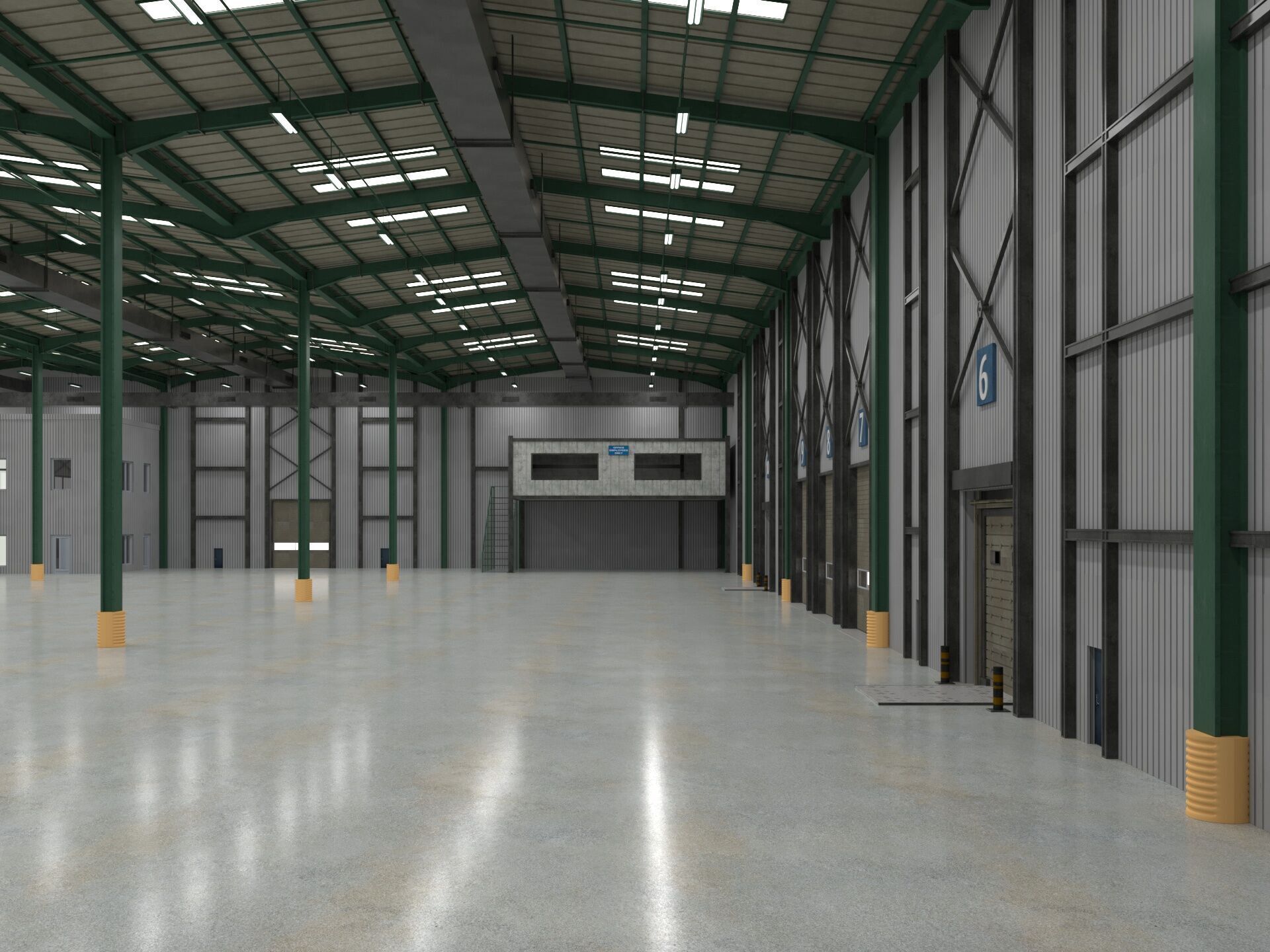 Warehouse Logistic 6 interior and exterior 3D model_9