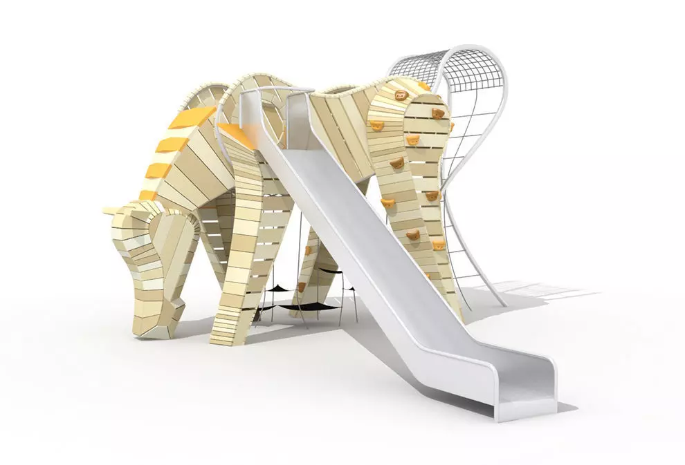 wooden horse Kids playground 3D model