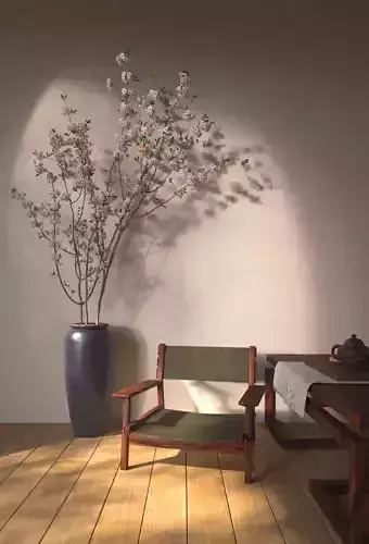 Peach blossom in vase