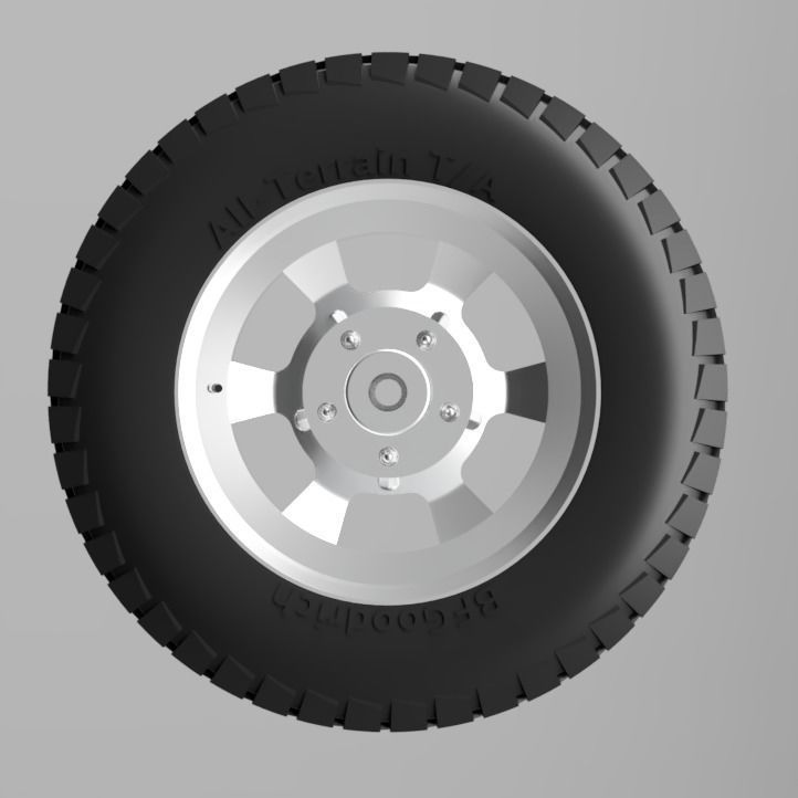 FMS Suzuki Jimny LJ10 LJ80 Tire and Rim 1to6 3D print model_7