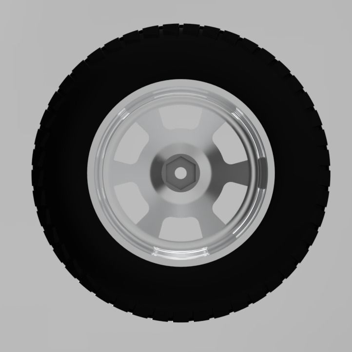 FMS Suzuki Jimny LJ10 LJ80 Tire and Rim 1to6 3D print model_2