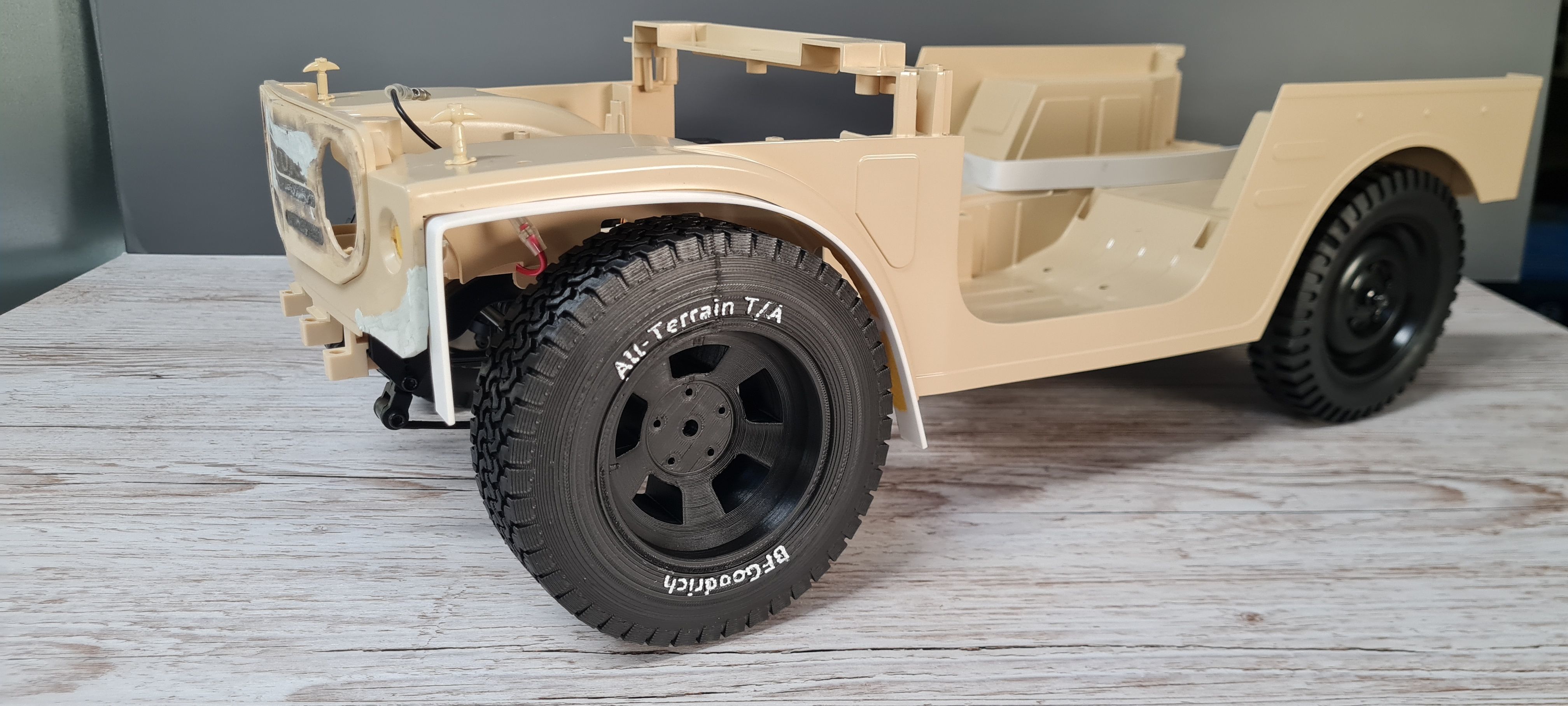 FMS Suzuki Jimny LJ10 LJ80 Tire and Rim 1to6 3D print model_9