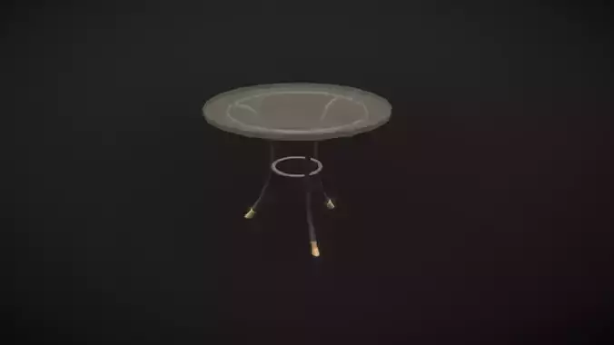 Glass Round Table 17134 Low Poly