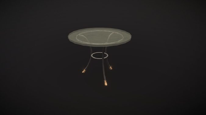 Glass Round Table 17134 Low Poly Low-poly 3D model