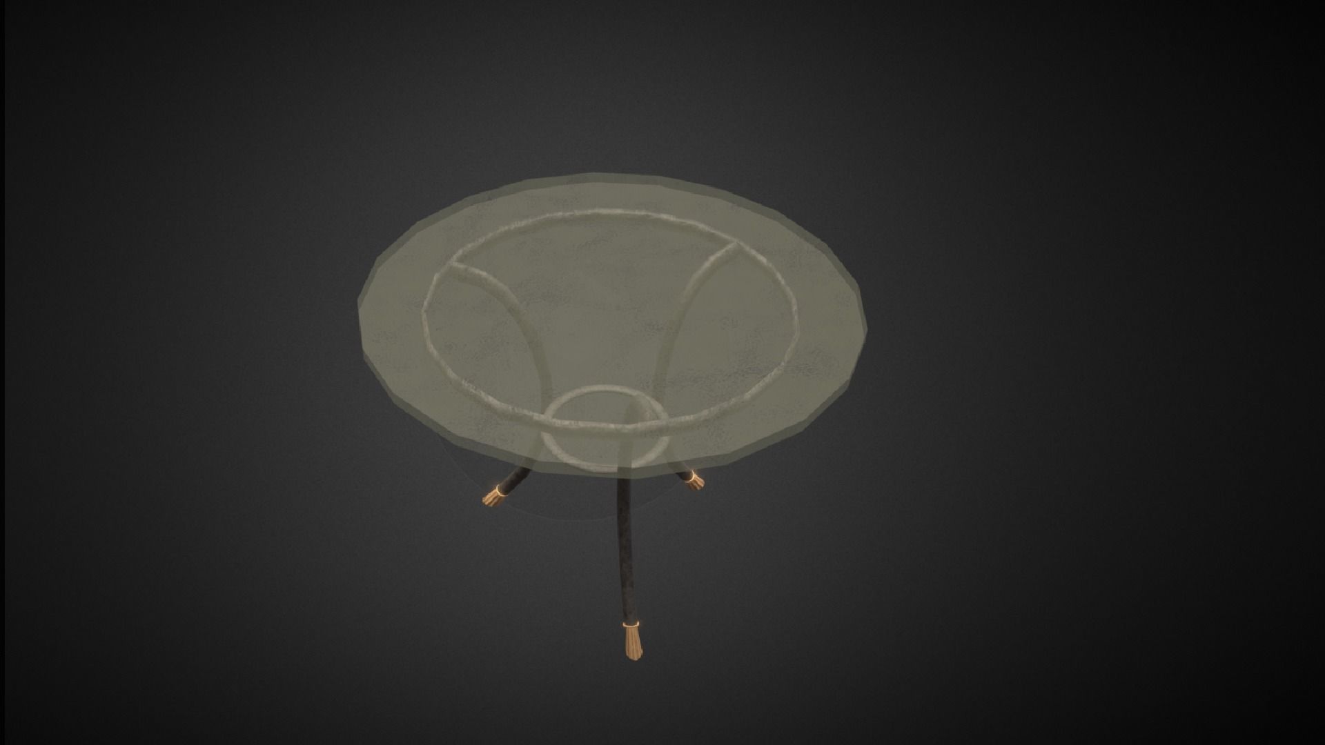 Glass Round Table 17134 Low Poly Low-poly 3D model_1
