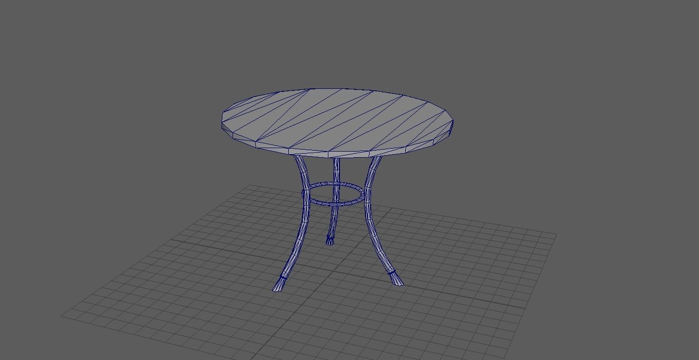 Glass Round Table 17134 Low Poly Low-poly 3D model_7