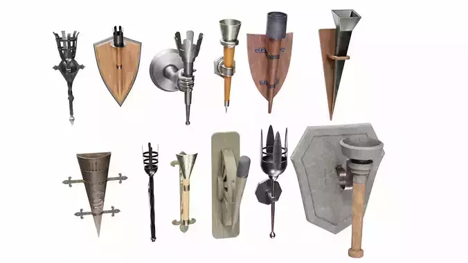 Torch collection lord of rings wall sconce 3D model