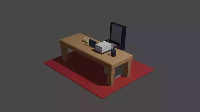 Working desk for free  Free low-poly 3D model