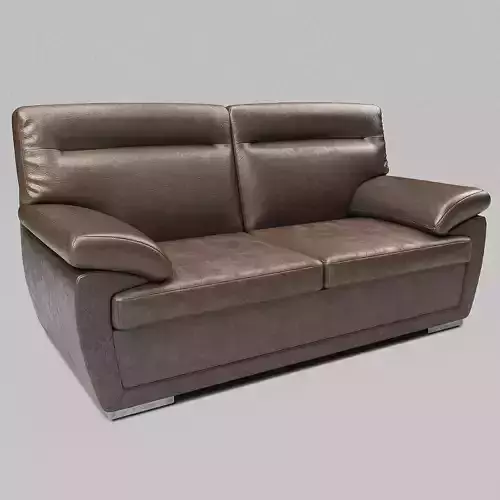 Leather Brown Sofa  Low-poly 3D model