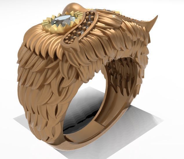 owl ring 3D print model_1