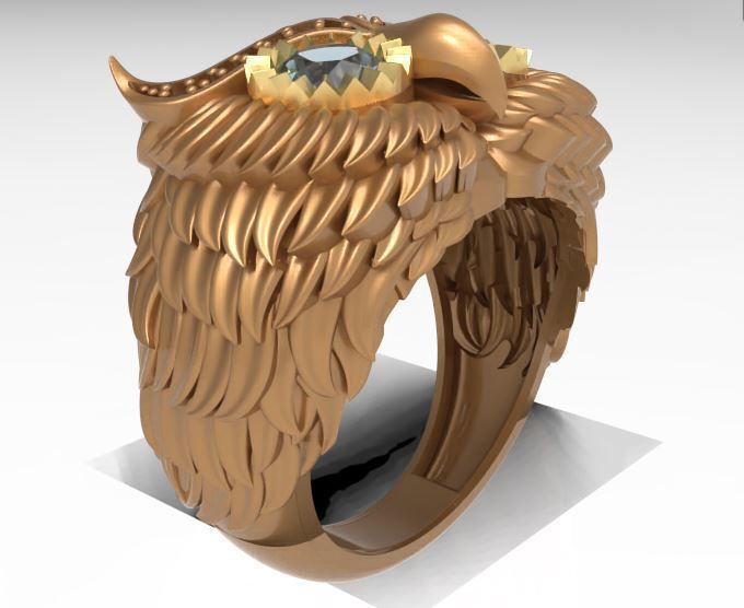 owl ring 3D print model_4