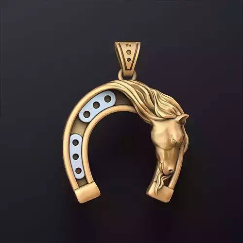 Horse Horseshoe Pendant