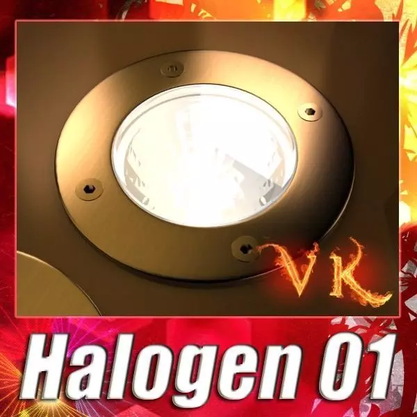 Halogen Lamp 01 High detail 3D model_0