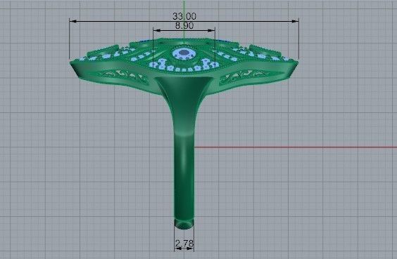 Pear Cabbochon Halo Ring 2140 3D print model 3D print model_7
