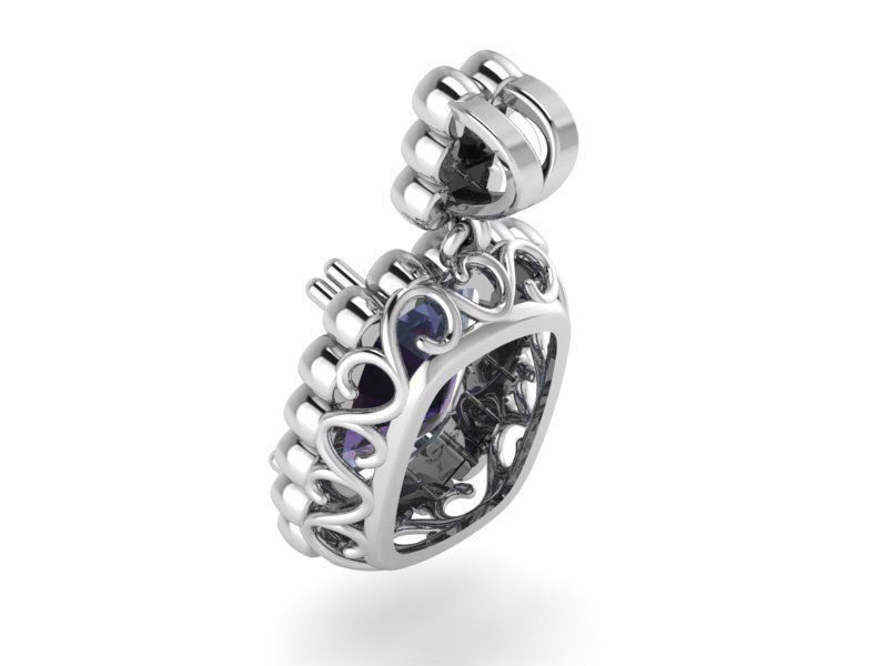 Purple Stone pendant 2143 3D print model 3D print model_3