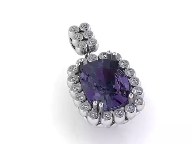 Purple Stone pendant 2143 3D print model