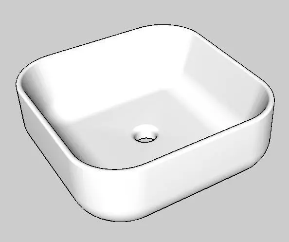 Vasque1 square bathroom sink 3D model