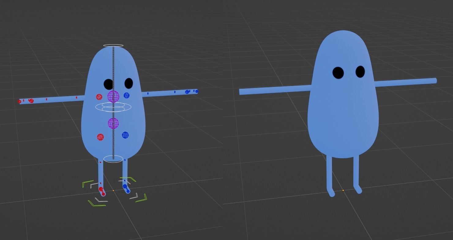 Dynamic and Fluid Stretchy Cartoon Rig Low-poly 3D model_3
