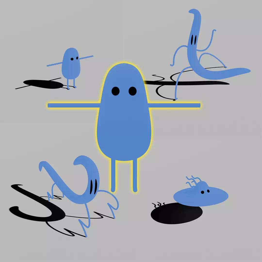 Dynamic and Fluid Stretchy Cartoon Rig Low-poly 3D model_0