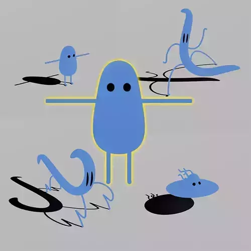 Dynamic and Fluid Stretchy Cartoon Rig Low-poly 3D model Dynamic and Fluid Stretchy Cartoon Rig Low-poly 3D model