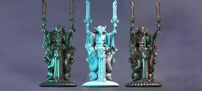 Halloween Reaper with Claymore Sculpture 5