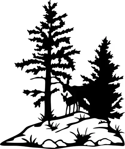 67 Wildlife Forest Scene Vector Pattern 