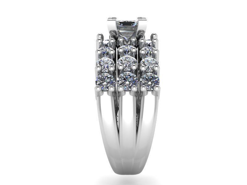 3-Row Diamond ring with small stones 2149 3D print model 3D print model_3