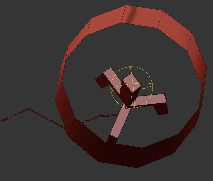 Stilt table lamp with wooden legs and shade 3D model_2