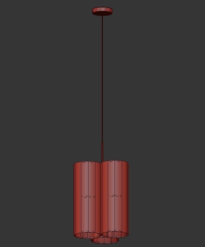 Hashira taiwanese bamboo pendant light 3D model_1