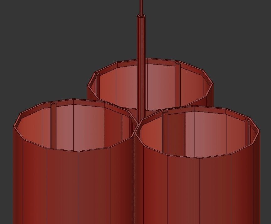 Hashira taiwanese bamboo pendant light 3D model_2