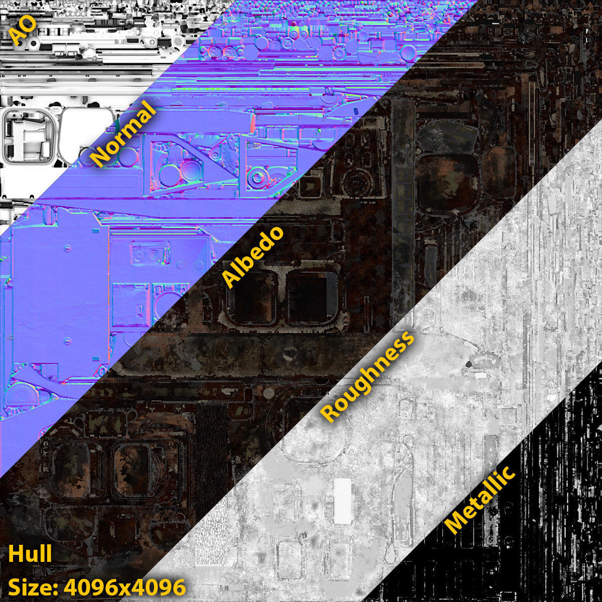 BMP-1 IFV Destroyed Game Ready Low-poly 3D model_16