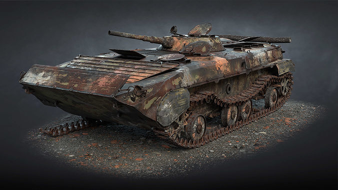 BMP-1 IFV Destroyed Game Ready Low-poly 3D model