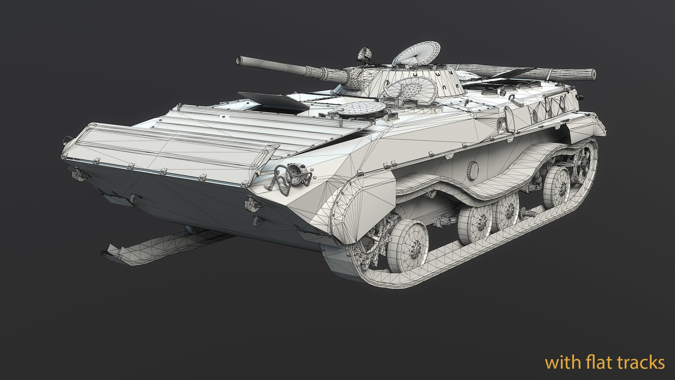 BMP-1 IFV Destroyed Game Ready Low-poly 3D model_15