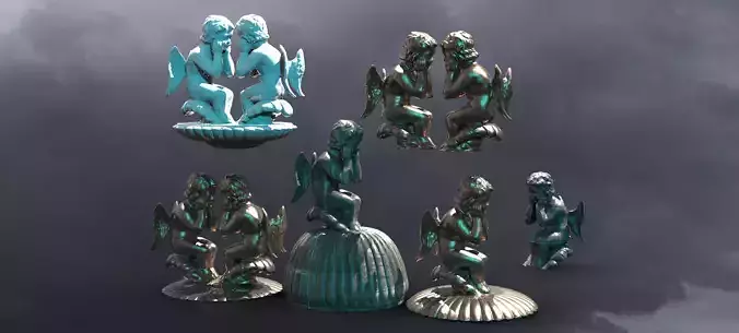 Cherub Sculpture on Baroque collection 1 