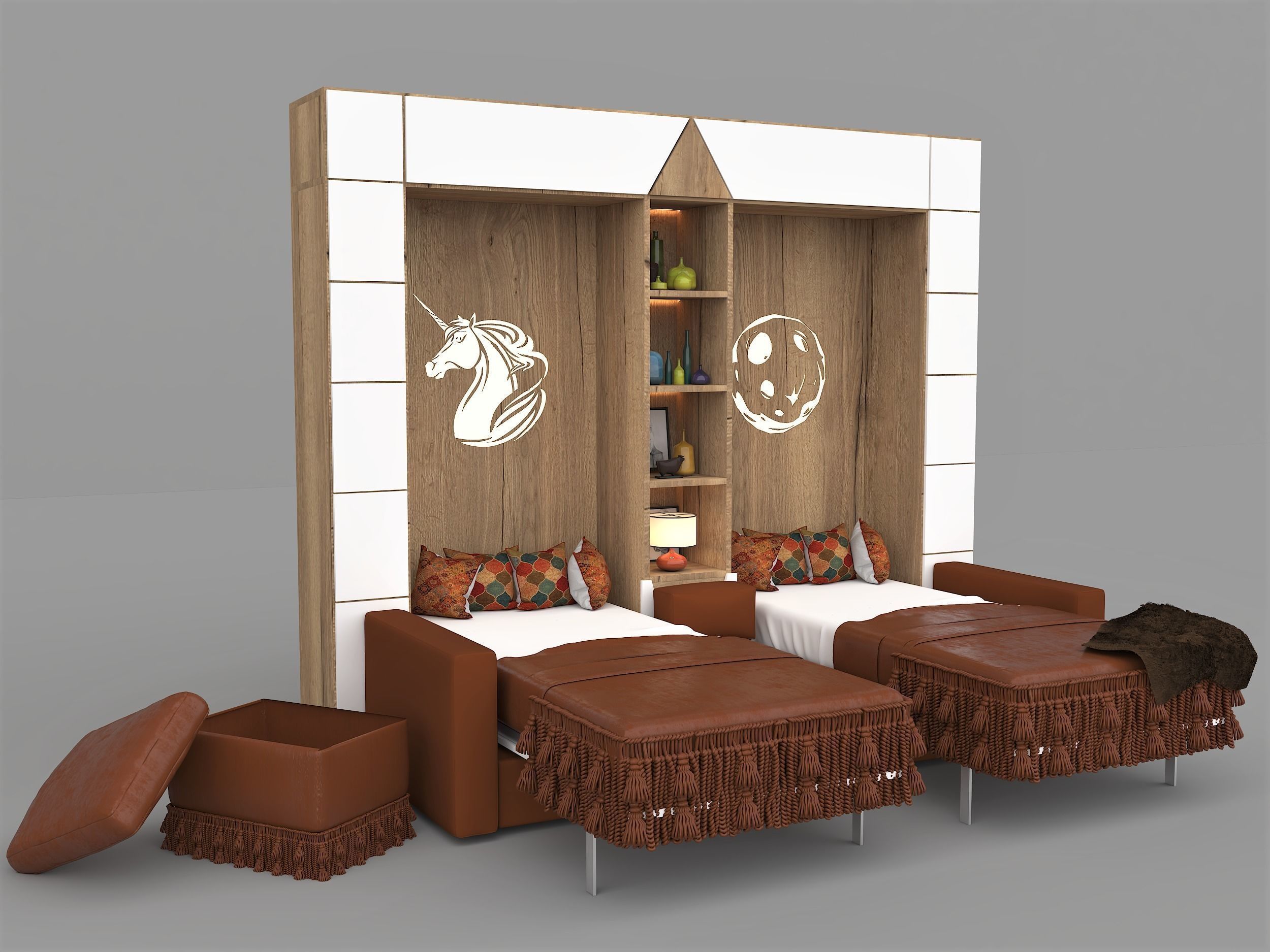 MURPHY TWIN BED 3D model_4