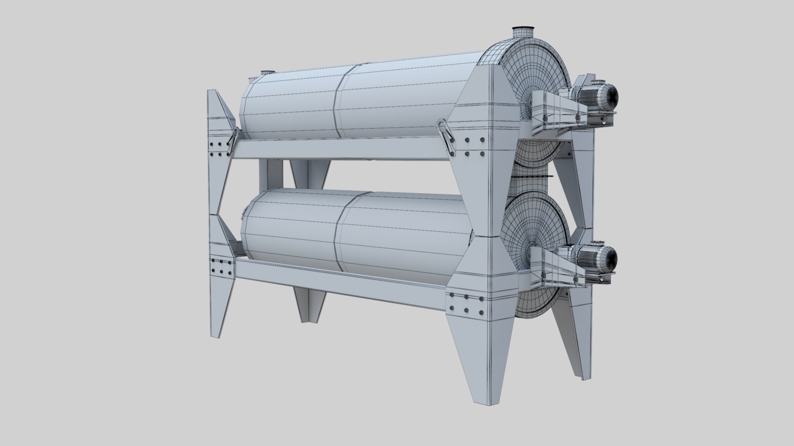 Trieur Intended Cylinder - Wheat Grain Flour Milling Machine 3D model_41