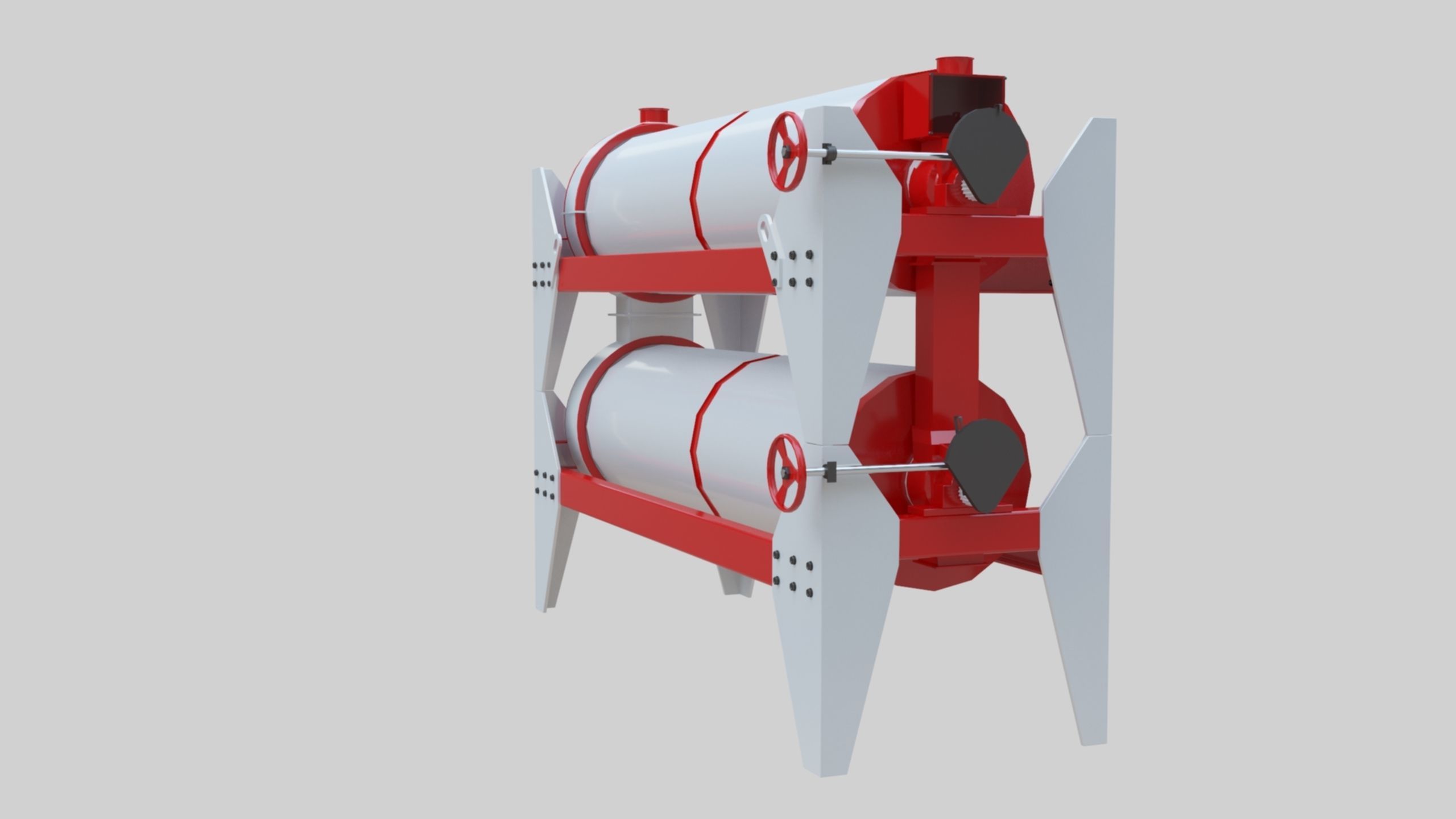 Trieur Intended Cylinder - Wheat Grain Flour Milling Machine 3D model_5
