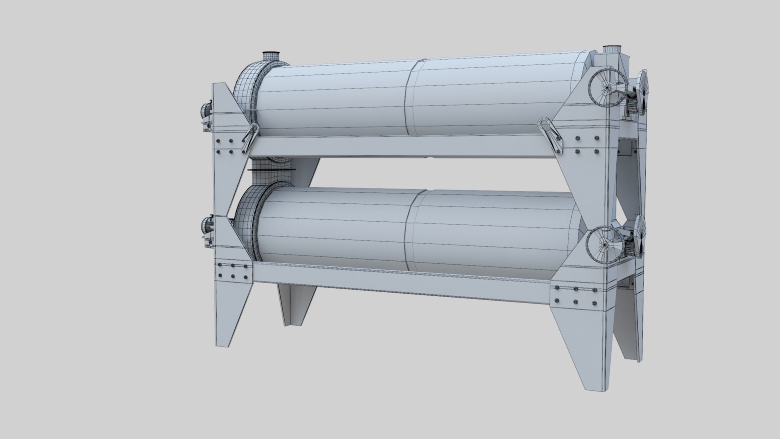 Trieur Intended Cylinder - Wheat Grain Flour Milling Machine 3D model_43