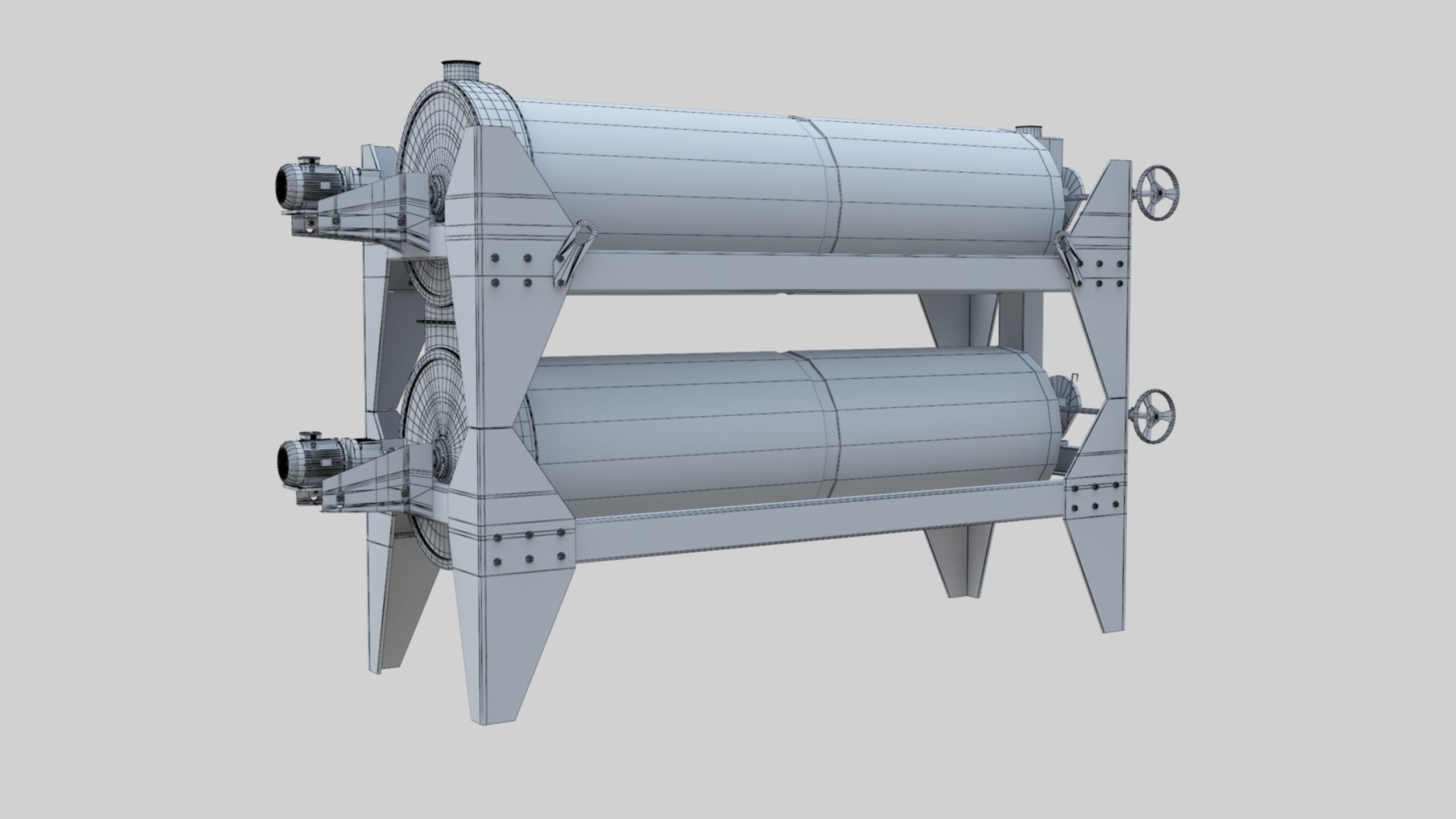 Trieur Intended Cylinder - Wheat Grain Flour Milling Machine 3D model_48
