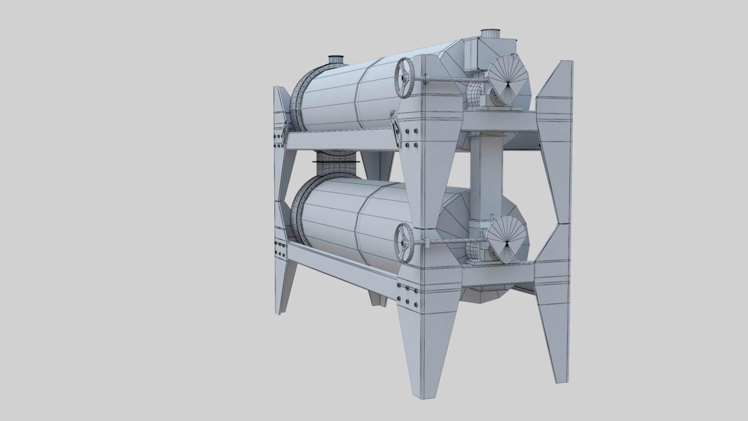 Trieur Intended Cylinder - Wheat Grain Flour Milling Machine 3D model_9