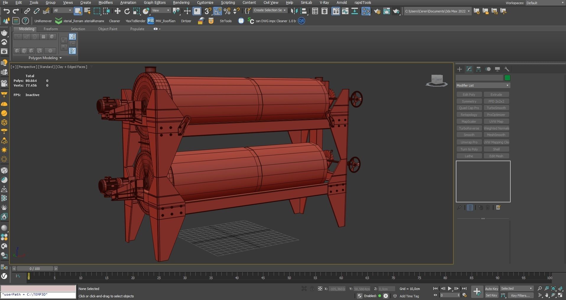 Trieur Intended Cylinder - Wheat Grain Flour Milling Machine 3D model_12