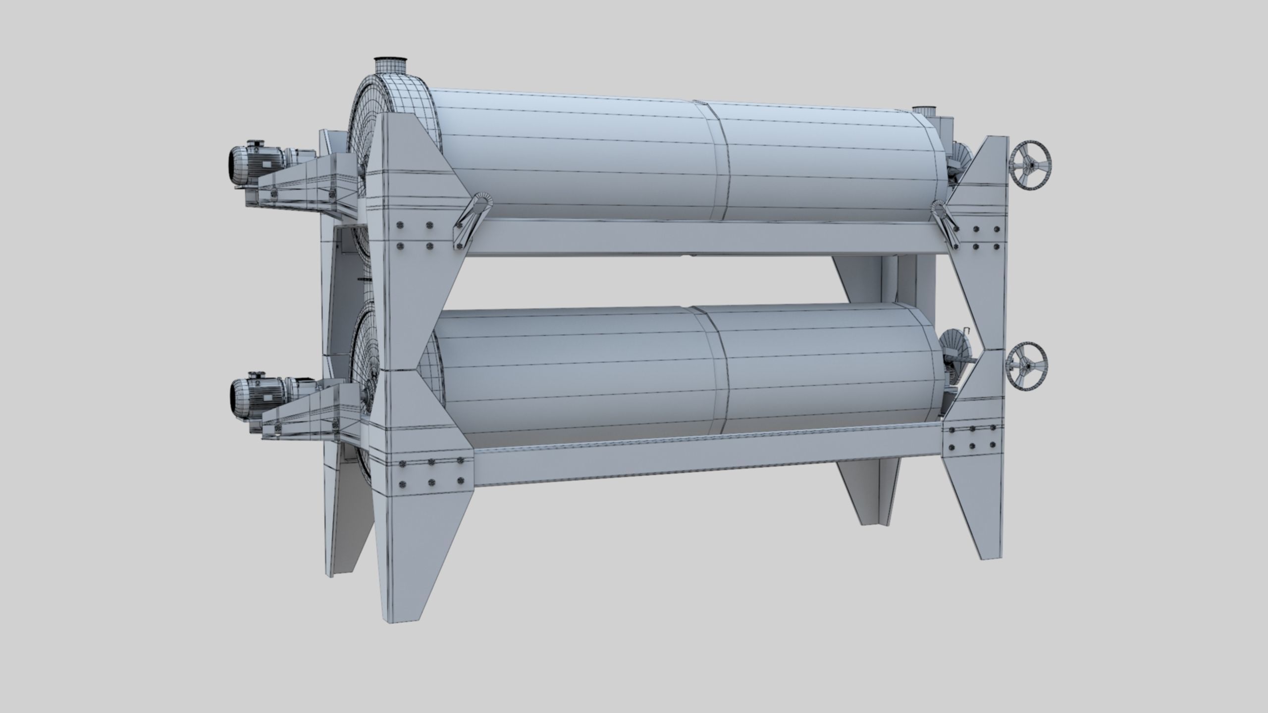 Trieur Intended Cylinder - Wheat Grain Flour Milling Machine 3D model_45